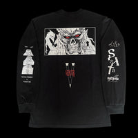 Back of black long sleeve shirt with Lord Dalkiel from horror comic Verotik – SATANIKA X by INHUMANUM