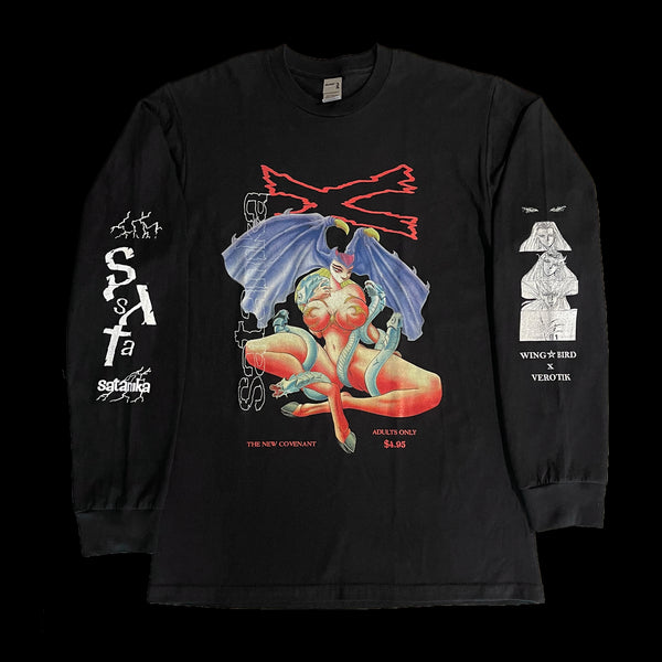 SATANIKA X – Unisex Long Sleeve T-Shirt with Verotik Vintage Comic Art | INHUMANUM