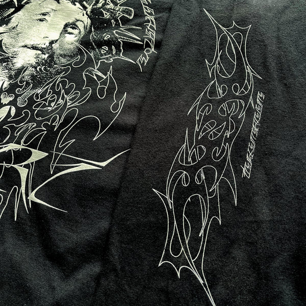 Sacrilege – Unisex Long Sleeve T-Shirt with Neo-Tribal Glitched Christ | INHUMANUM